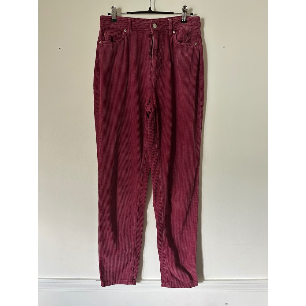 BDG Urban Outfitters Burgundy Corduroy High-Rise Mom Pants Size 27 Maroon